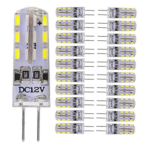 G4 Bi-Pin LED Bulb 20 Pack 1.5W LED Light Bulb 24×3014 SMD 10W Halogen Bulb Equivalent Silicone Coated Shatterproof 120 Lumens 360° Beam Angle DC12V - White Light Cover