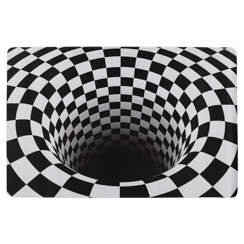 Tapete ilusorio óptico 3D negro y blanco 26.5 x 17 in miniatura 1