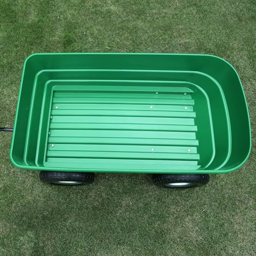 Wiltec Gartenwagen mit Kippfunktion bis 350 kg, Handwagen mit 125 l Volumen, Bollerwagen für Gartenarbeit, Handkarren für u. a. Rasen, Kies, Schlamm