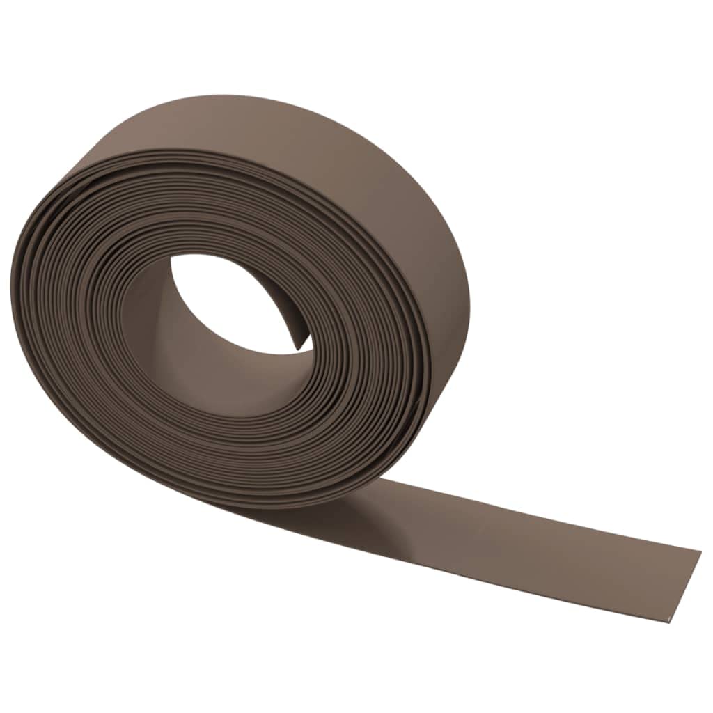 Krawędź trawnika z polietylenu, brązowa, długość 10 m, wysokość 15 cm, elastyczne obramowanie grządki, krawędź koszenia, palisada, obramowanie ścieżki, podwórka, do ogrodu, na taras, do ogrodu