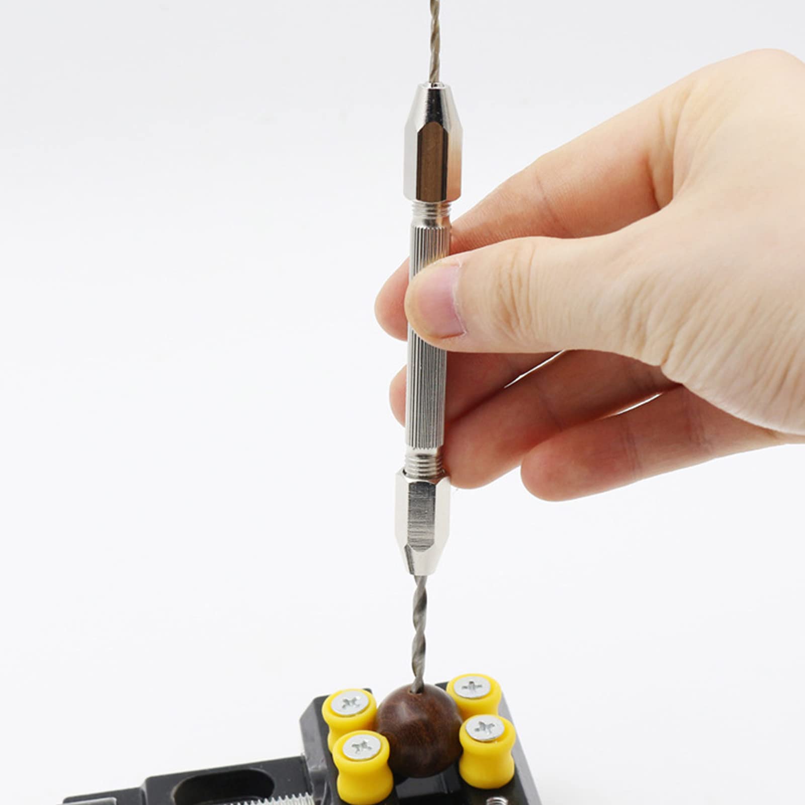 Mini Trapano a Mano 0-3 mm Doppia Punta per Legno, Tiglio, Corno d'Osso