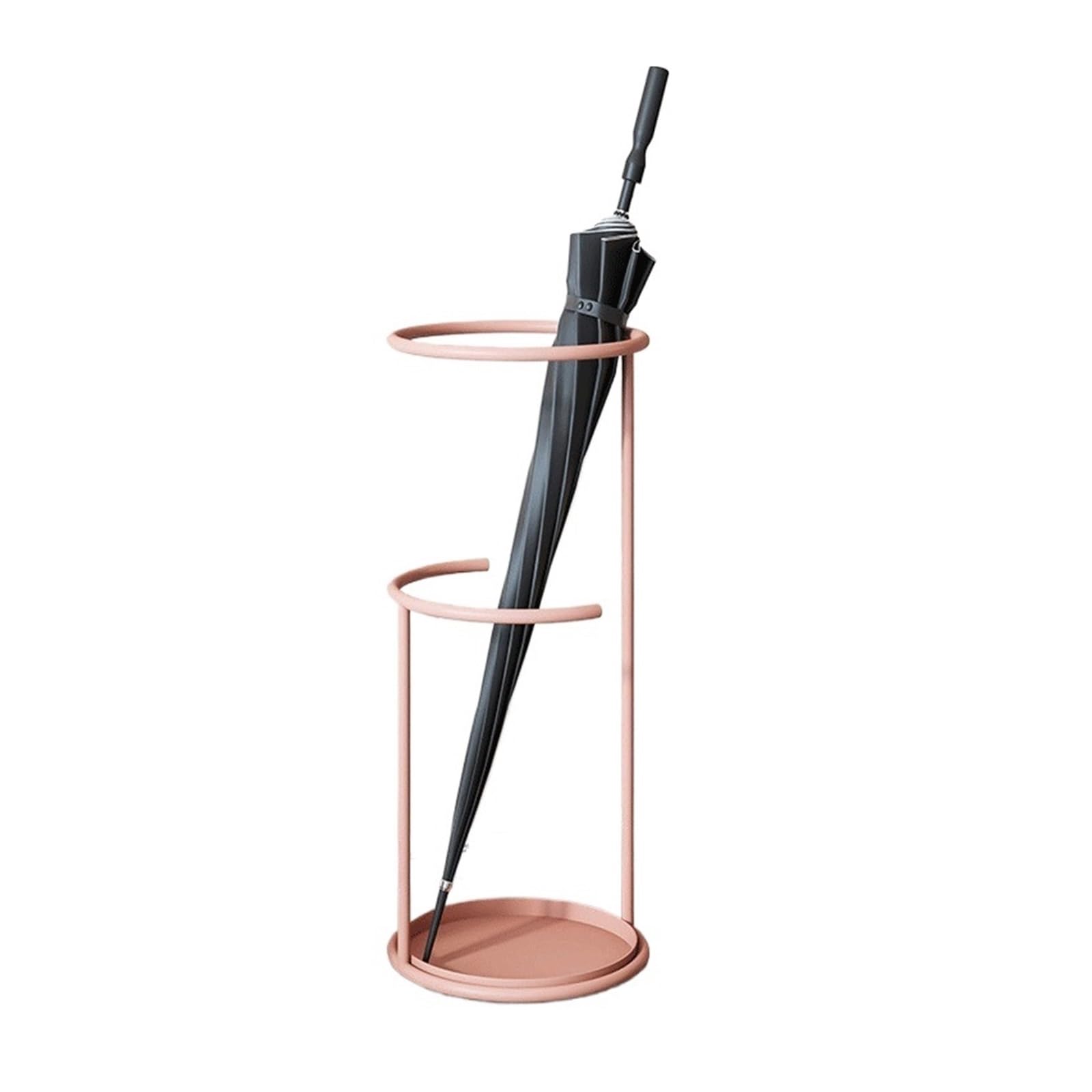 Z4T8M2K6G5 Umbrella Holder Double-ring Umbrella Stand, Storage Rack—ideal For Homes, Hotel Lobbies, And Commercial Spaces(Pink)