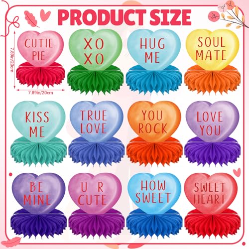 Cœur en nid d'abeille 3D pour centre de table de Saint-Valentin - 2