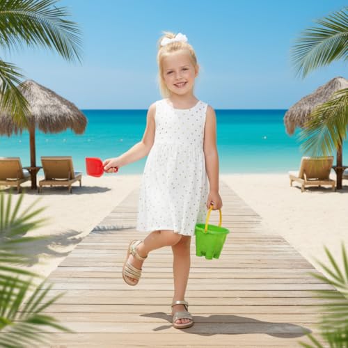 Image of Otter MOMO Girls Open Toe Princess Flat Sandals with Comfort Sole Summer Sandals
