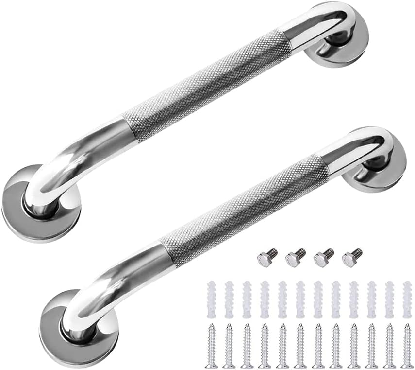 Stainless Steel Grab Bar, 2 pcs Steel Safety Support Rail, Bathroom