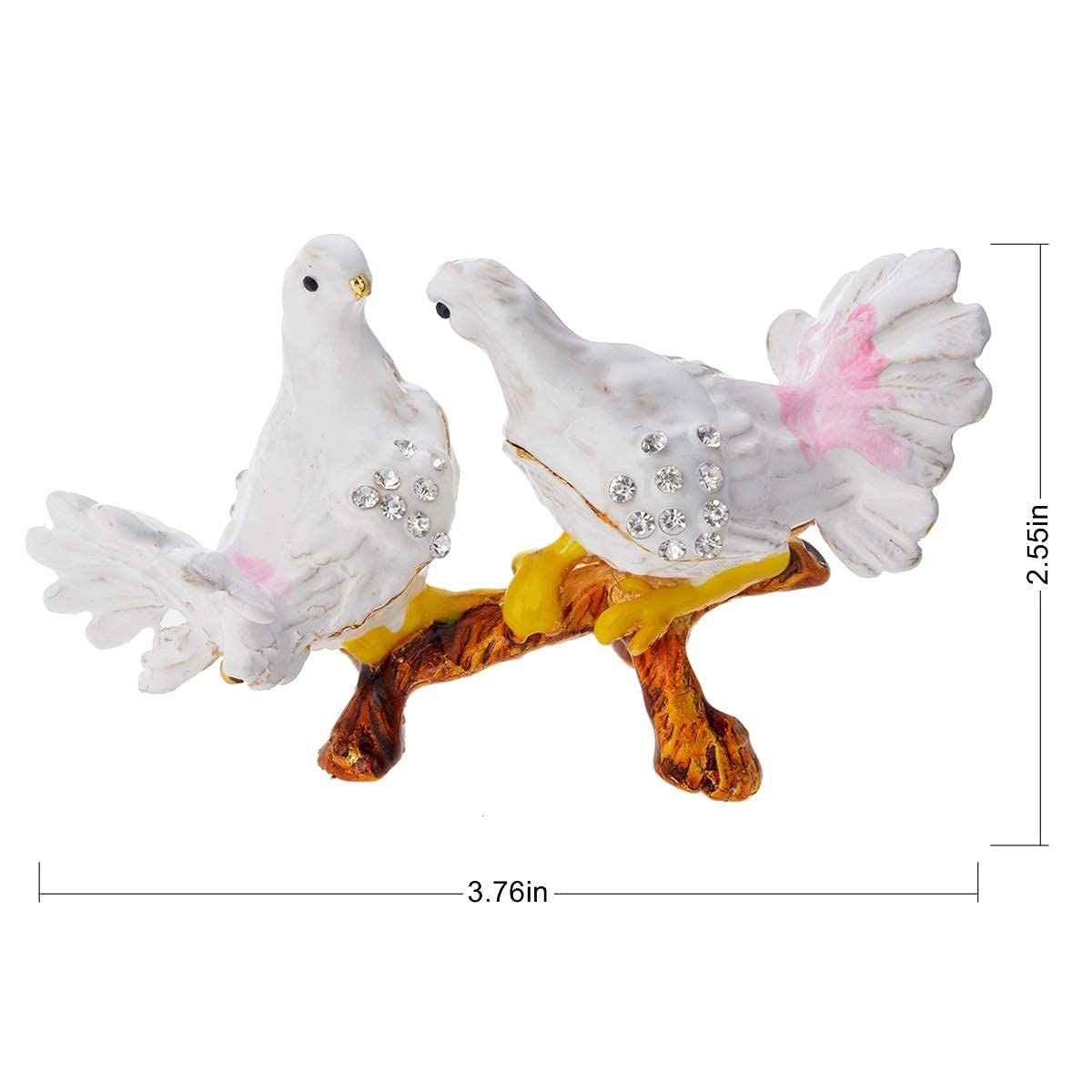 Amazon｜FZJ ダブルダブ 置物 ハト ホームデコレーション 鳥 木の小物