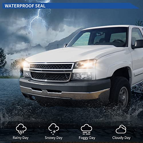 Image of OEDRO Headlights Compatible with Chevy Silverado 2003-2006 Clear Lens