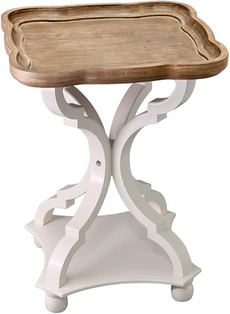 HOMEANING Side Table, Bedside Wooden Side Tables Couch Nightstand End Tables Farmhouse Cottage Style Natural Tray Table for Dining or Living Room, Handcrafted Finish, Modern