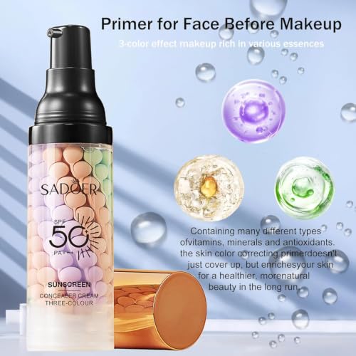 Image of 3 In 1Primer for Face Before Makeup,Sunscreen Color Corrector Primer,SPF 50
