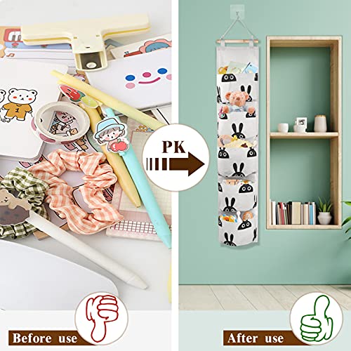 Dsvenroly 3Pcs Hanging Storage Bag With 5 Pockets, Premium Cotton＆Fabric Over The Door Hanging Organizer Waterproof Wall Door Closet Hanging Shelve For Bedroom, Washroom, Living Room #TOP2