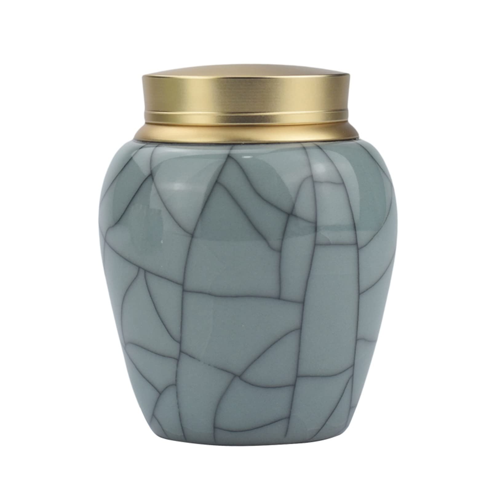 JINGYAN Tea Storage Jars Ice Cracked Celadon Tea Caddy Household Ceramics Storage Tank Oolong Tieguanyin Containers Travel Bag Sealed Jar