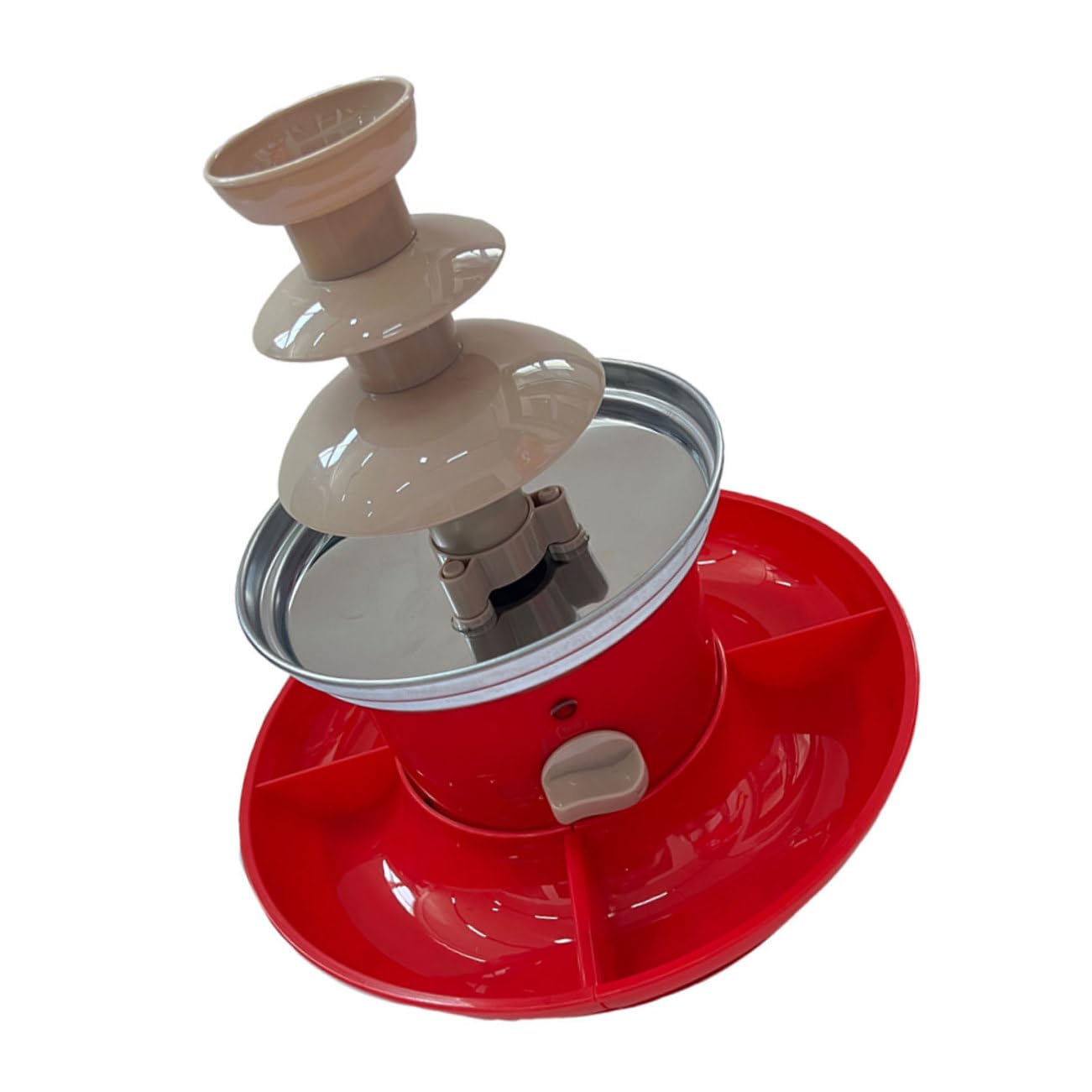 COLLBATH 1set Chocolate Fountain Machine Electric Fondue Maker for Parties Easy to Clean Chocolate Waterfall for Birthdays and Weddings Includes Fruit Plate and Disassemblable Tube