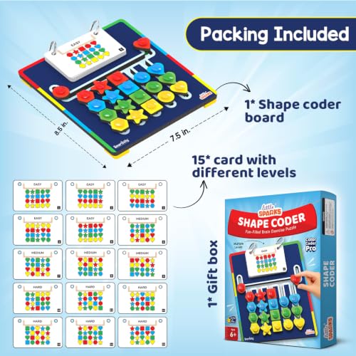 Smartivity Shape Coder Puzzle for Kids 6–12 Years | Logic & Color Sequencing Brain Game | 15 Challenge Cards, 5 Columns | Critical Thinking STEM Toy | Travel-Friendly Birthday Gift Boys & Girls - Image 5