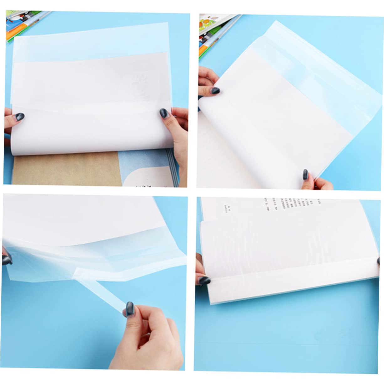 100stücke Transparente Buchumschläge Teilig Wiederverwendbar Für Schulbücher Kunstprojekte Poster Strapazierfähiges Material Anpassbar Für Buchgrößen