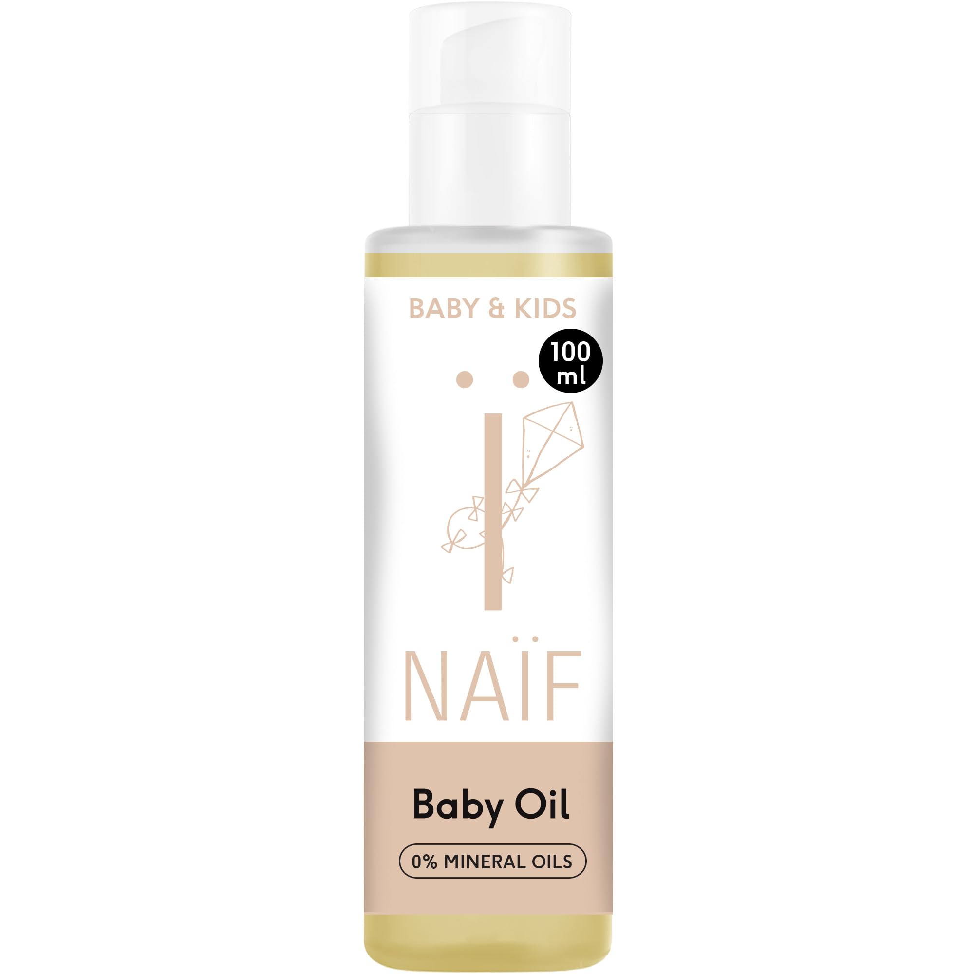 Naïf - Olio per bambini - per neonati e bambini - Con ingredienti naturali - Vegano- Prodotti per la cura del bambino - Olio per bambini - Massaggio per bambini - 100 ml