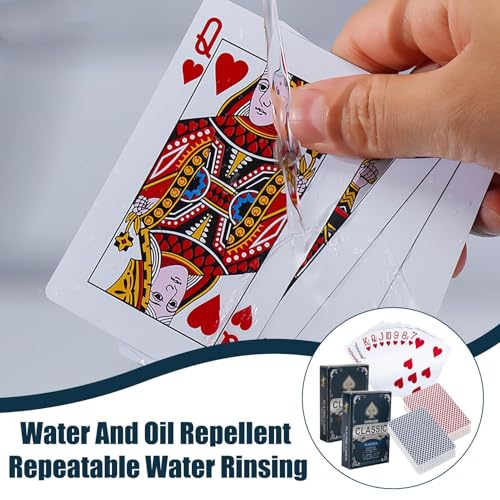 Wasserfeste Plastik Spielkarten, 1 DeckBlau, Ideal für Poker, Doppelkopf, Romme und andere Kartenspiele, Langlebig und Spielstarke Spielkarten – Bild 5