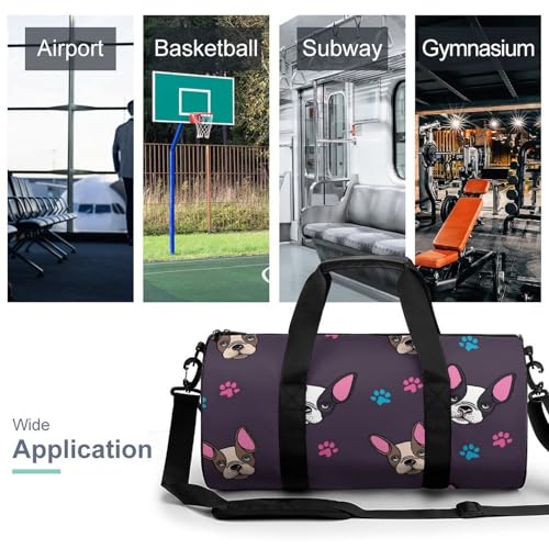 Sac de sport bouledogue 45x23x23cm pour gym et voyage
