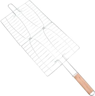 STOBAZA Churrasqueira A Carvão Para Churrasco Ao Ar Livre Rack De Malha Para Churrasco Rede De Arame Para Churrasco Rede Espátula De Aço Inoxidável Rede Grelhada Gaiola De Peixe Frango