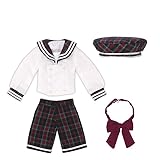 1/6 ピュアニーモ用 PNXSギムナジウムセーラーsetIII ネイビー×レッドチェック (ドール用)