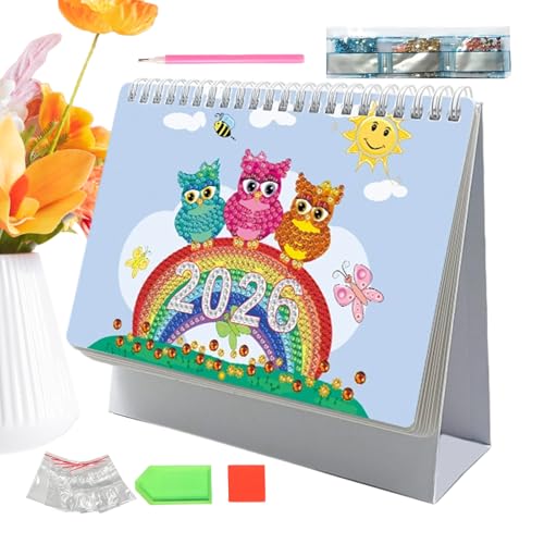 Calendario de escritorio 2026 de arte GEM para organizar tu mesa de trabajo en la oficina