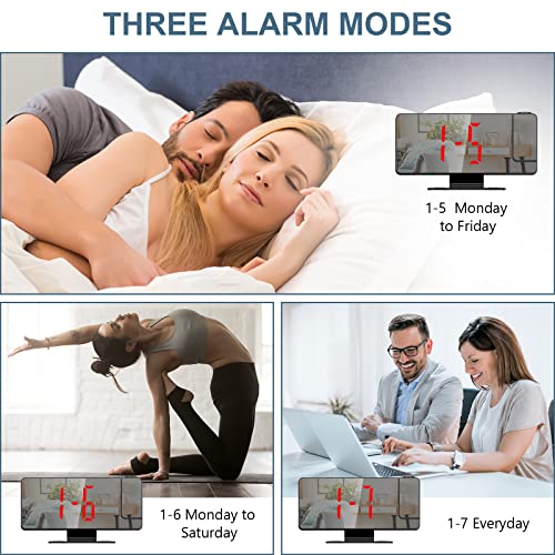 Ankilo Projection Alarm Clock For Bedroom, 7.8" Large Digital Clock With 180° Projector, 12/24H, Usb Charging Port, Temperature & Humidity Display, Snooze, Bedside Clock For Heavy Sleeper #TOP4