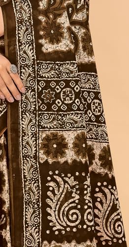 Image of TAMAIRA FASHION Mulmul Pure Cotton Saree For Woman Floral Batik Printed |Office Wear Daily Wear Sarees For Women Without Blouse Piece (Available in 16 Colours)