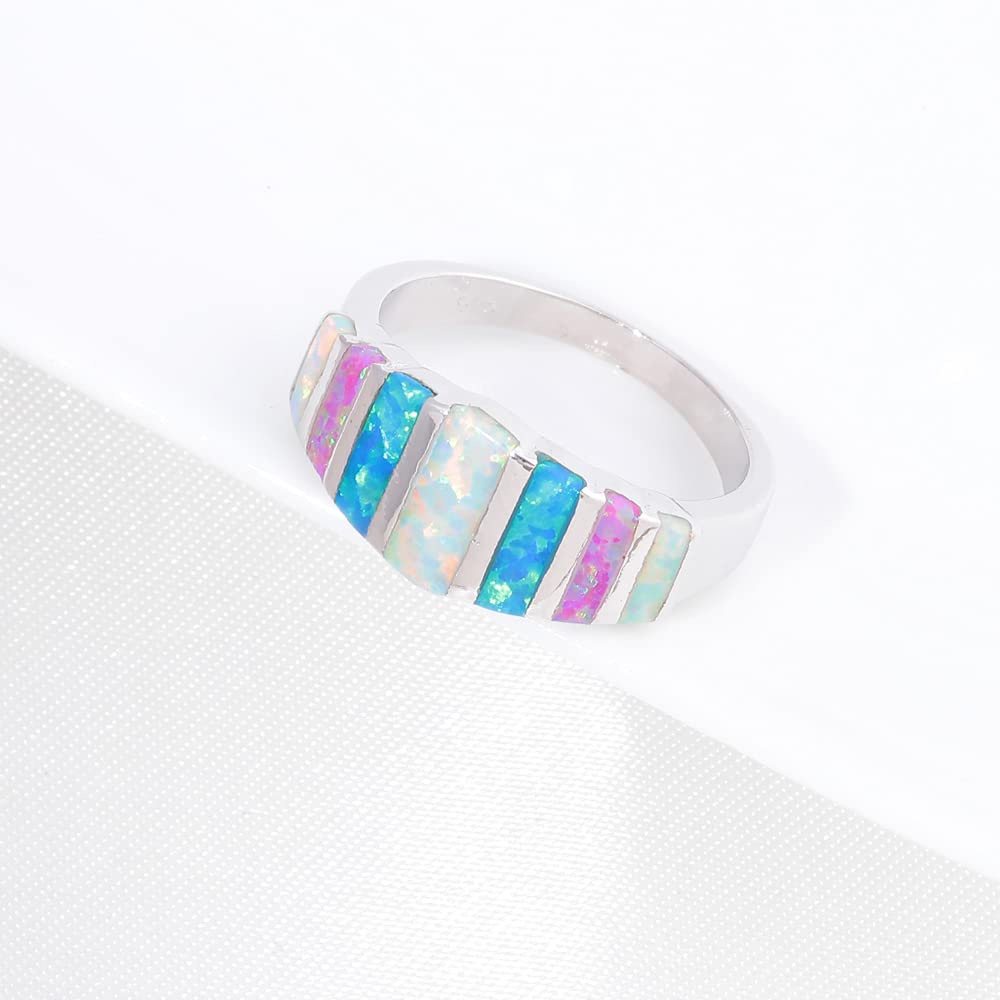Anello di Opale Andino Rettangolare e Argento 925 - Anelli Opale