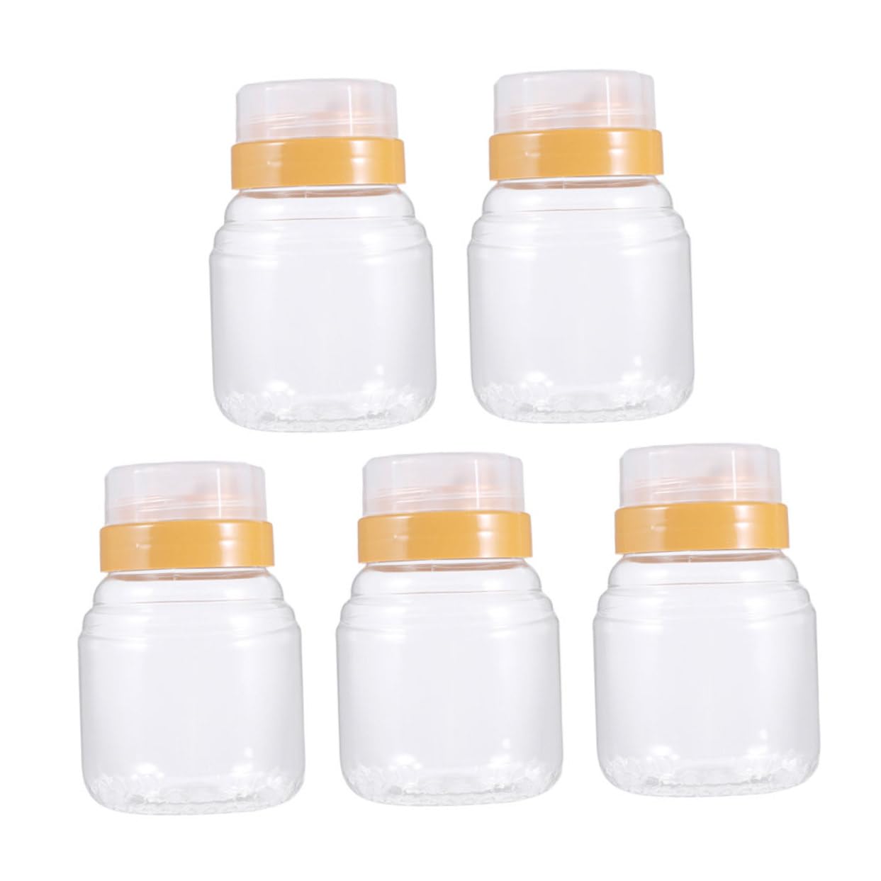 IWOWHERO 5-pack Kitchen Food Bottles Plastic Honey Containers Caps Great for Bbq Party Banquet Camping