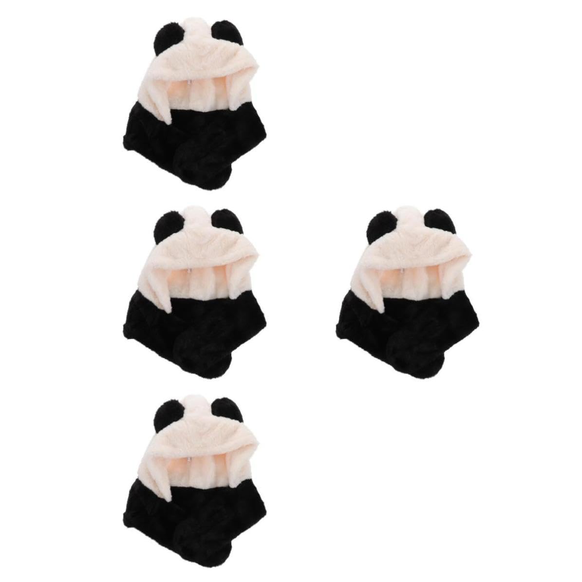 Tofficu 4 Pezzi Cappello Panda Donna in Pelliccia Sintetica con