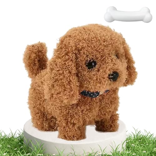 Cane giocattolo che cammina e abbaia, Peluche Cane Interattivo Giocattolo,
