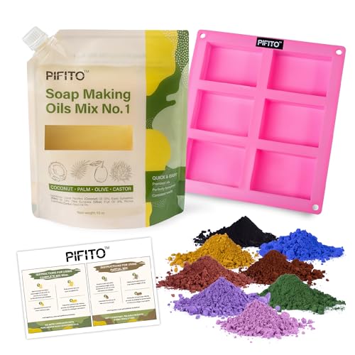 Pifito Cold Process Soap Making Kit │ Oils Mix No. 1 60 Oz Blend of Pre-Measured Oils, 8-Pack...