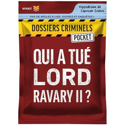 Dossiers Criminels Pocket - Qui a tué Lord Ravary II ? Meurtre dans le monde des courses hippiques - Jeu d'enquête en cartes - Jeu de voyage et de poche -...