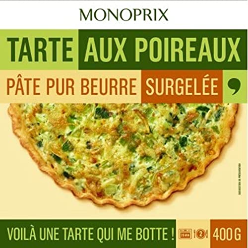 Monoprix Tarte aux poireaux, pate pur beurre surgelee - La