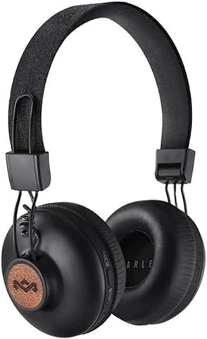 Marley Positive Vibrations 2 Wireless Bluetooth On-Ear Headphones - Recycled Material, Sustainably Sourced, Supporting Global Reforestation, T3 Platinum & Best on Test Award - Signature Black