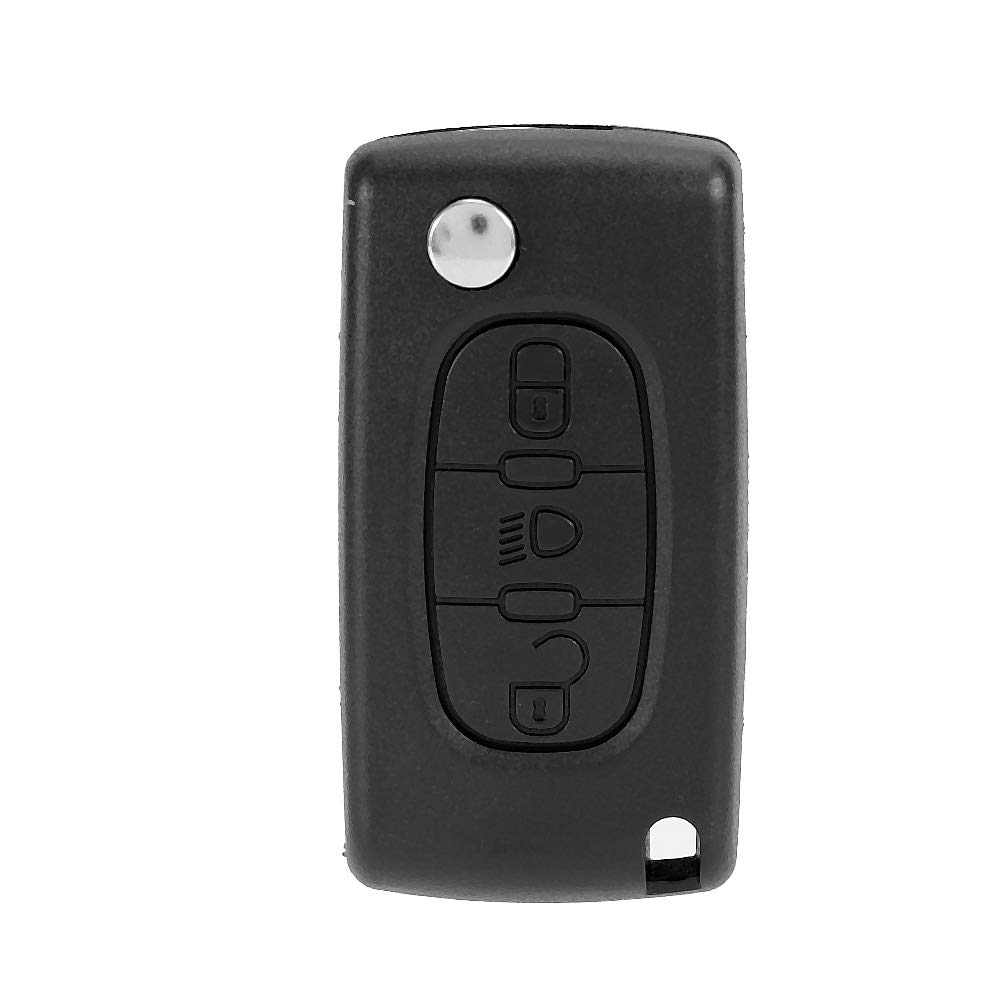 Car Auto 3 Buttons Flip Remote Key Fob Shell Case Black Replacement Fit