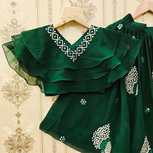 Image of Helene Girl's Georgette Silk Embroidered Readymade Lehenga Choli Set | 3-8 Years | Ethnic Wear |