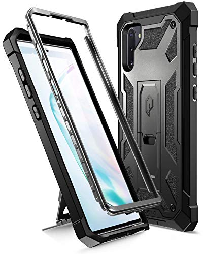 Coque Galaxy Note 10 haut de gamme finition Gun Metal série Poetic Spartan