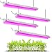 Byingo 4ft LED Grow Light, 168W (4 x 42W) 2-Row V-Shape T8 Integrated Fixture Plug and Play - with Reflector Combo Great for Indoor Plants, Pack of 4