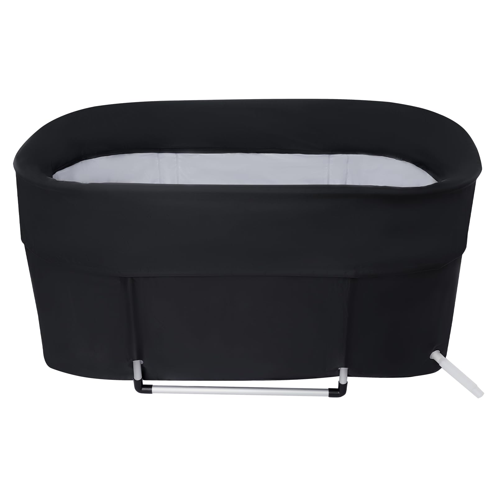 Portable Outdoor Bathtub, Inflatable Foldable Bathtub, Collapsible Hot Tub Spa Bath, Large Black PVC Bathtub for Camping, Beach, Garden & Indoor Use