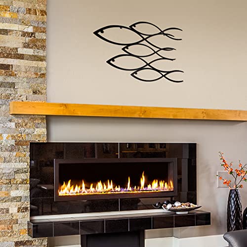Nautical Metal Wall Art School Of Fish Wall Art Modern Metal Art Work Decorative Metal Fish Decor Nautical Style Wall Decor For Indoor Outdoor Home Bedroom Office Window Wall (Chic Style,40 X 26 Cm) #TOP6