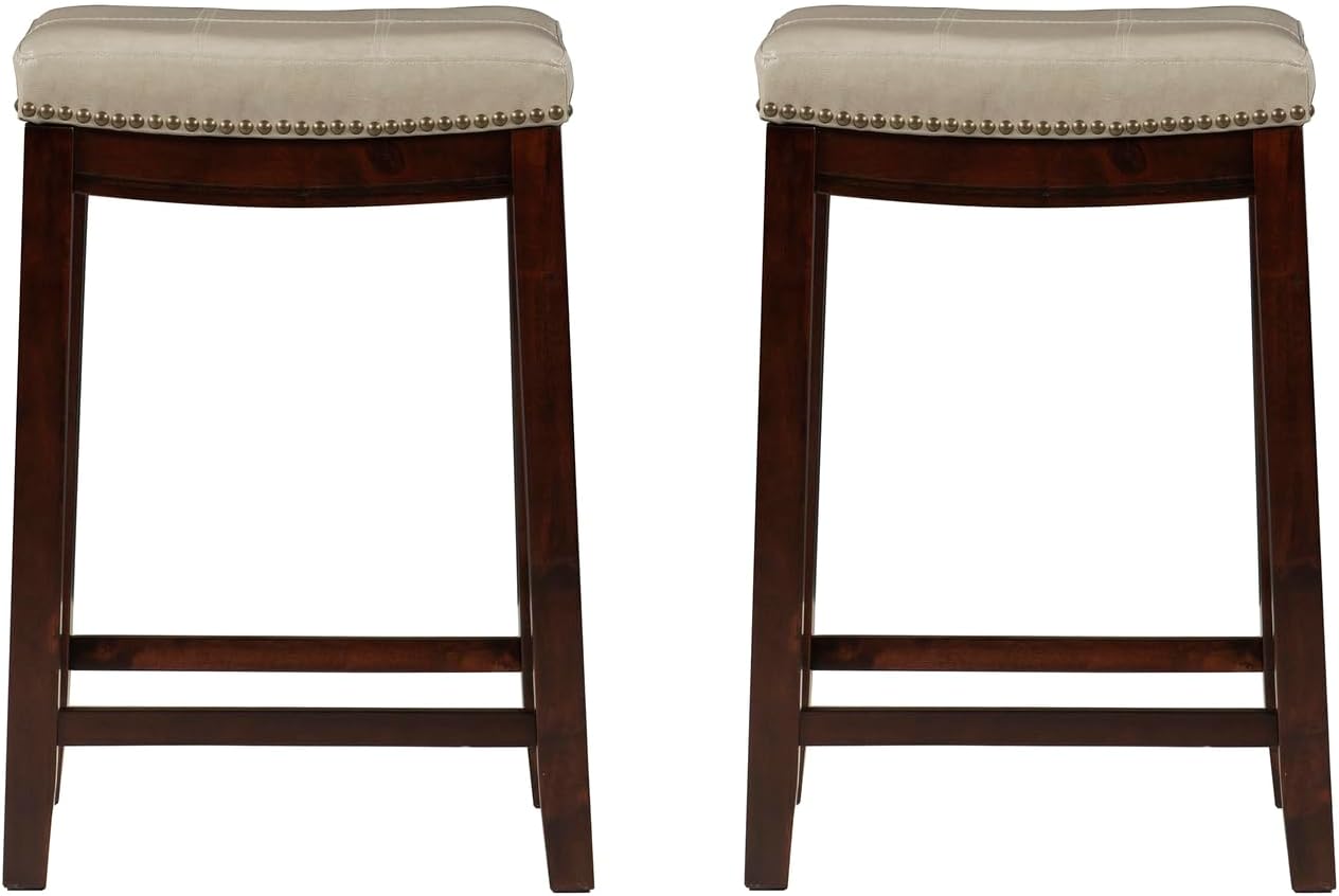 Linon Claridge 2 Pk Beige Counter Stool