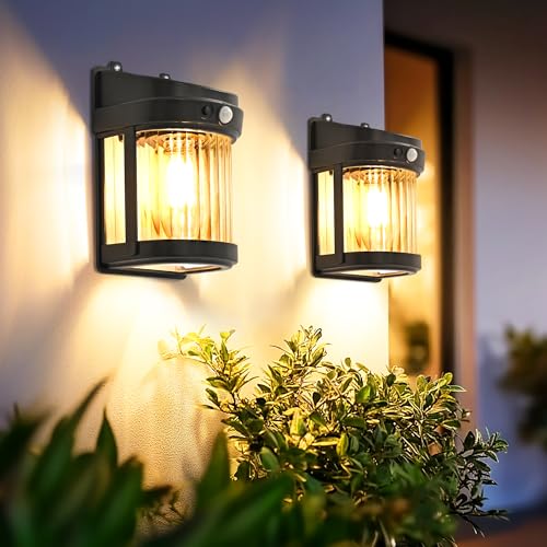 Solpex Solar Lights Outdoor Garden, 3 Modes Solar Sensor Wall Lights Outdoor, Waterproof Fence Lights Decoration for Patio,Garage,Shed,Yard,Deck
