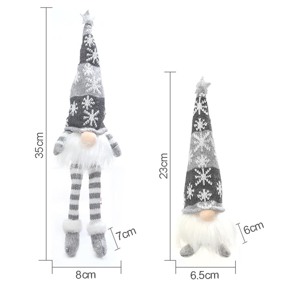 Bseical 3 Piezas Gnomo NavideñO Iluminado Papá Noel, DecoracióN De Gnomo De Navidad con Luz Led, Elfo Navidad Muñeco, MuñEca De Felpa Hecha A Mano De Papá, Bateria Cargada(Medio, Rojo Gris Verde)