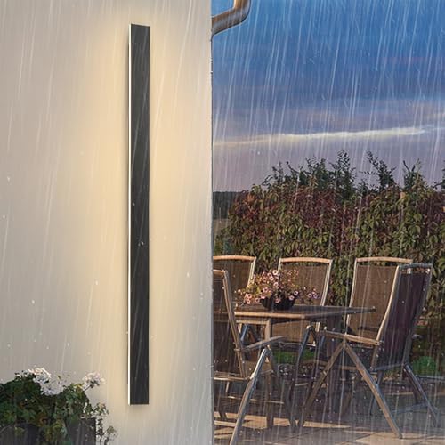 YUEEU 60CM Applique Luci da Parete Esterno LED Lungo Nero impermeabile Ip65 Moderne Lampada Parete Interno Luci per Portico Esterno Villa Wall Light 3000k Scala Corridoio Luce Wall Lamp