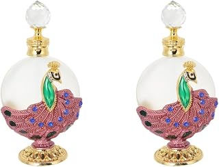 HOMSFOU 2 Peças Acessório De Perfume Frascos De Perfume Sofisticados Frasco De Perfume Vazio Frasco De Perfume Árabe Frasco De Fragrância Retrô Frasco De Amostra De Perfume Metal Delicado
