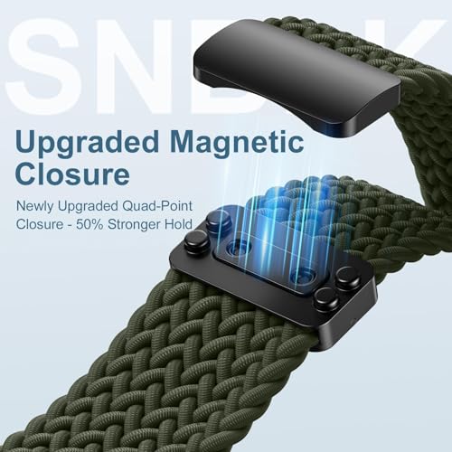 Image of VEMIGON Nylon Braided Magnetic Band Compatible with Samsung Galaxy Watch 8 /8 Classic, Elastic Fabric One Click No Gap Sport Strap for Galaxy Watch 8 40mm 44mm /8 Classic 46mm