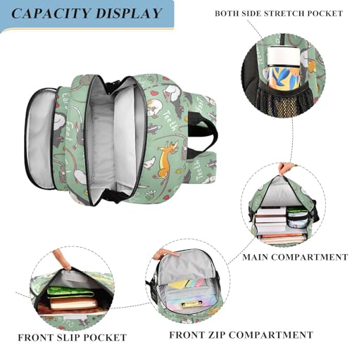 Cute Rat Cartoon Backpack Girls Boys Elementary School Bags Bookbags Laptop Backpack Travel Daypack Safe Reflective Stripes4