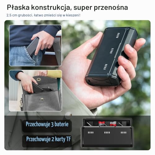 TELESIN Ładowarka do baterii Enduro z inteligentnym wskaźnikiem zasilania i bocznym portem ładowania dla GoPro Hero 13 Go Pro, akcesoria do ładowania, przenośny rozmiar kieszeni