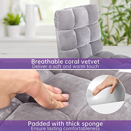 Image of PayLessHere Floor Chair Multi-Angle Adjustable Back Support with Skin Friendly Coral Velvet for Meditation Gaming Reading Living Room