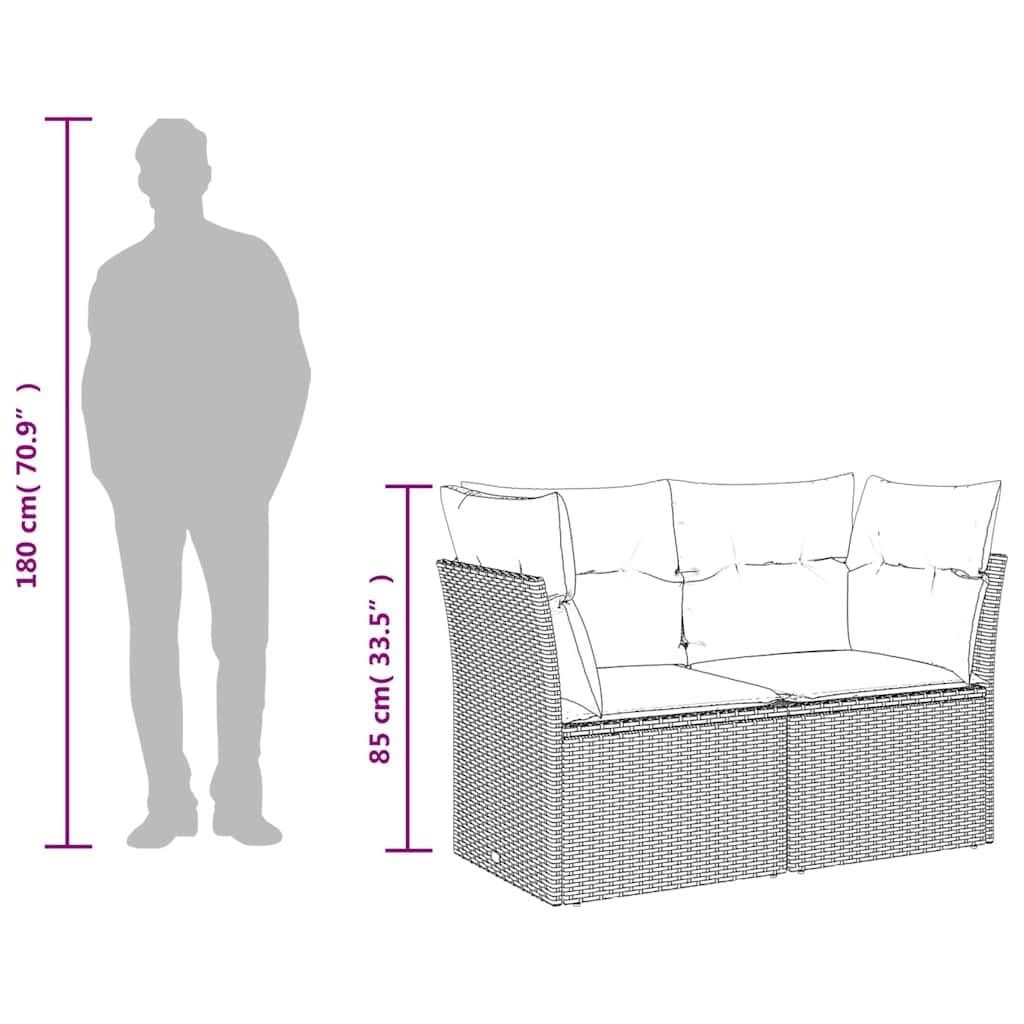 vidaXL Divano da Giardino con Cuscini 2 Posti Grigio Chiaro Polyrattan